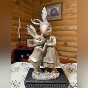 EASTER Mother and Son Bunnies Figurine